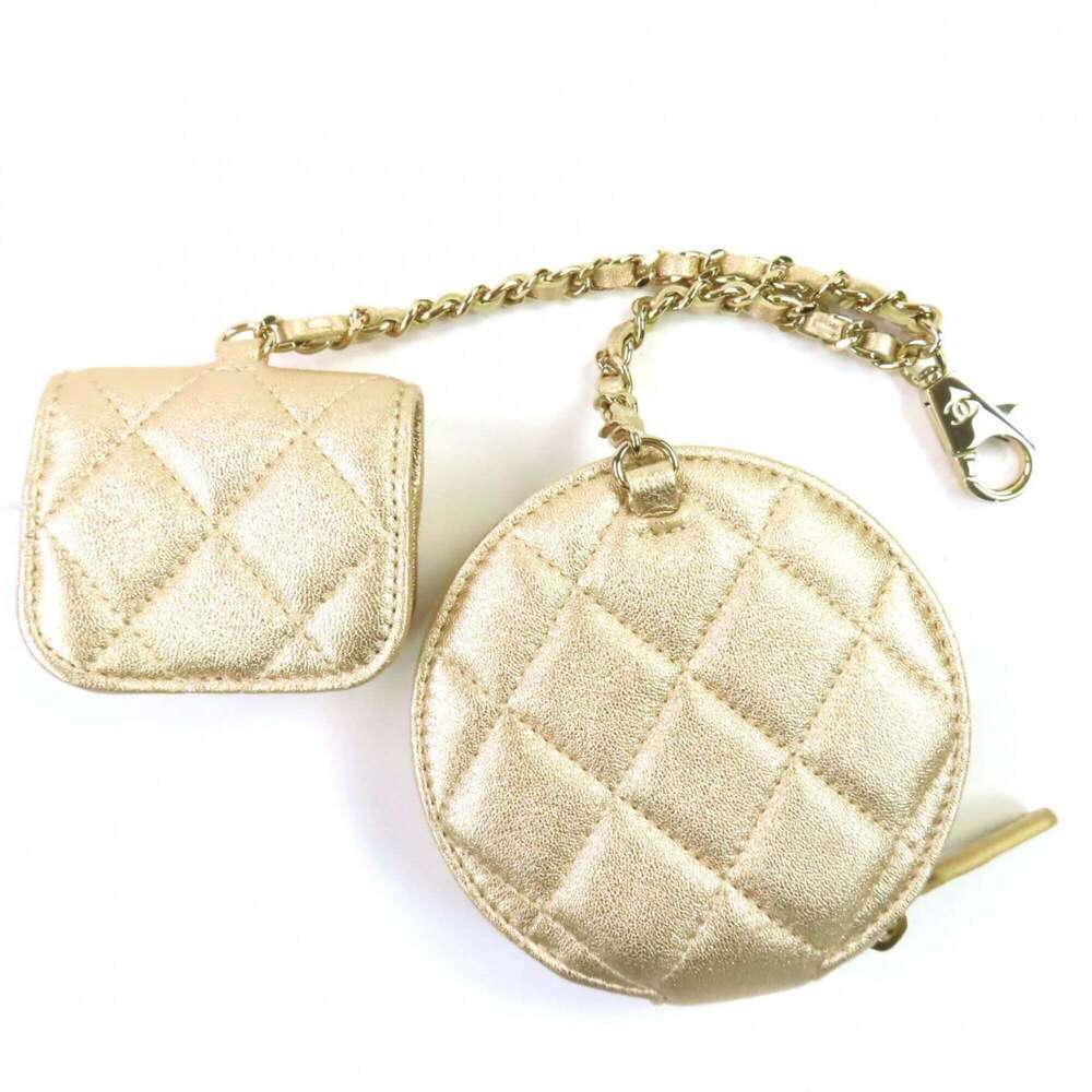 CHANEL Gold Lambskin Leather Logo Wallet - Picture 3 of 16